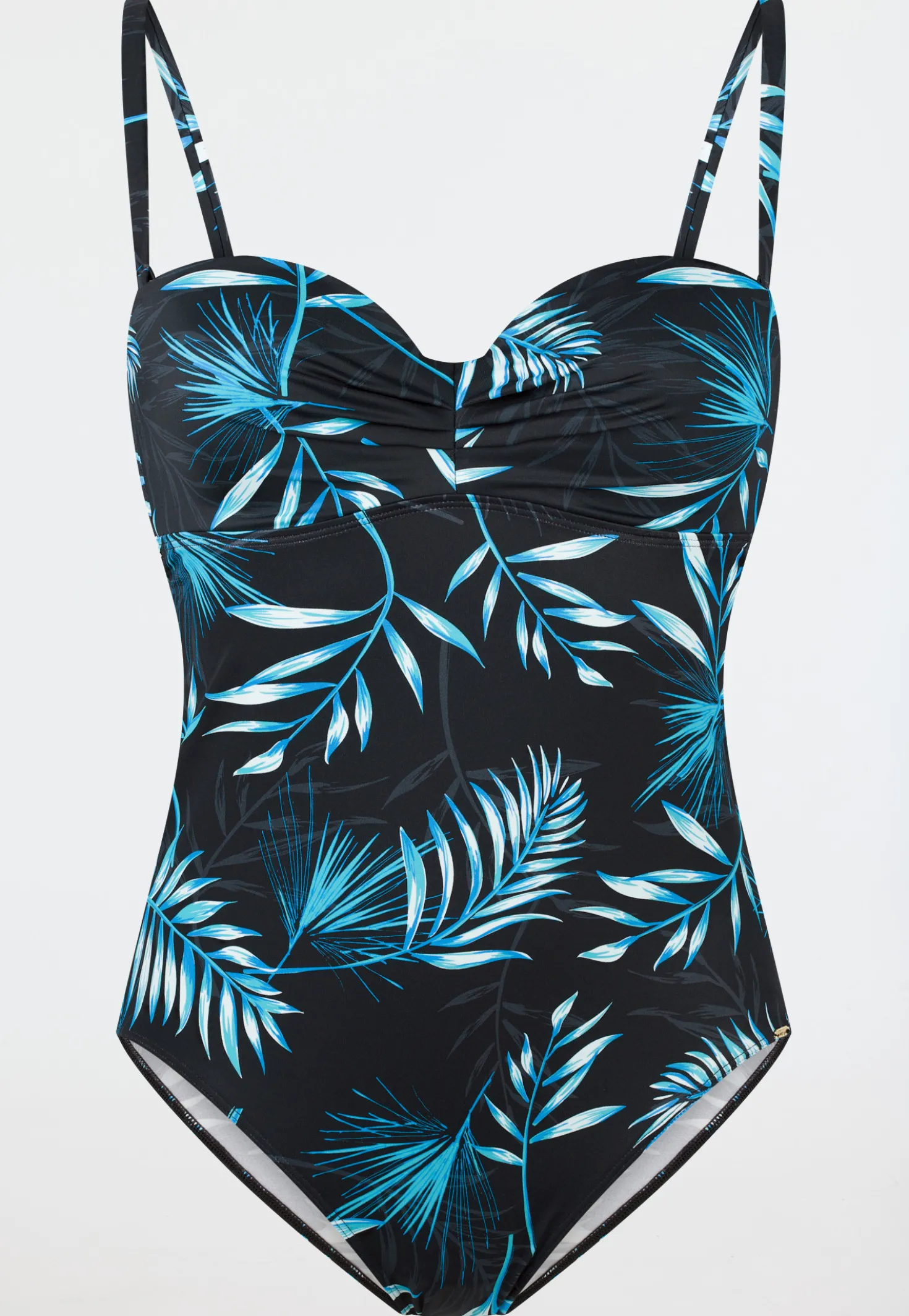 Badeanzug mit Schale Jersey recycelt Palmen multicolor - Aqua