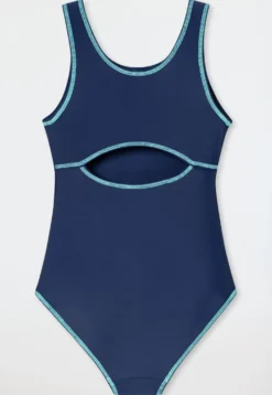 Badeanzug Schulsport blau - Aqua