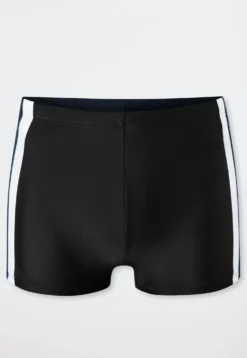 Badehose mit Bein Schlüsseltasche schwarz - Aqua