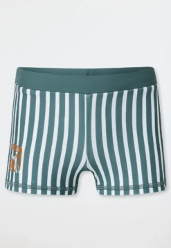 Badehose UV-Schutz 40+ Streifen mineral - Aqua