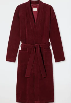 Bademantel Leichtfrottee bordeaux - Feather Terry
