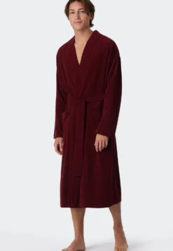 Bademantel Leichtfrottee bordeaux - Feather Terry