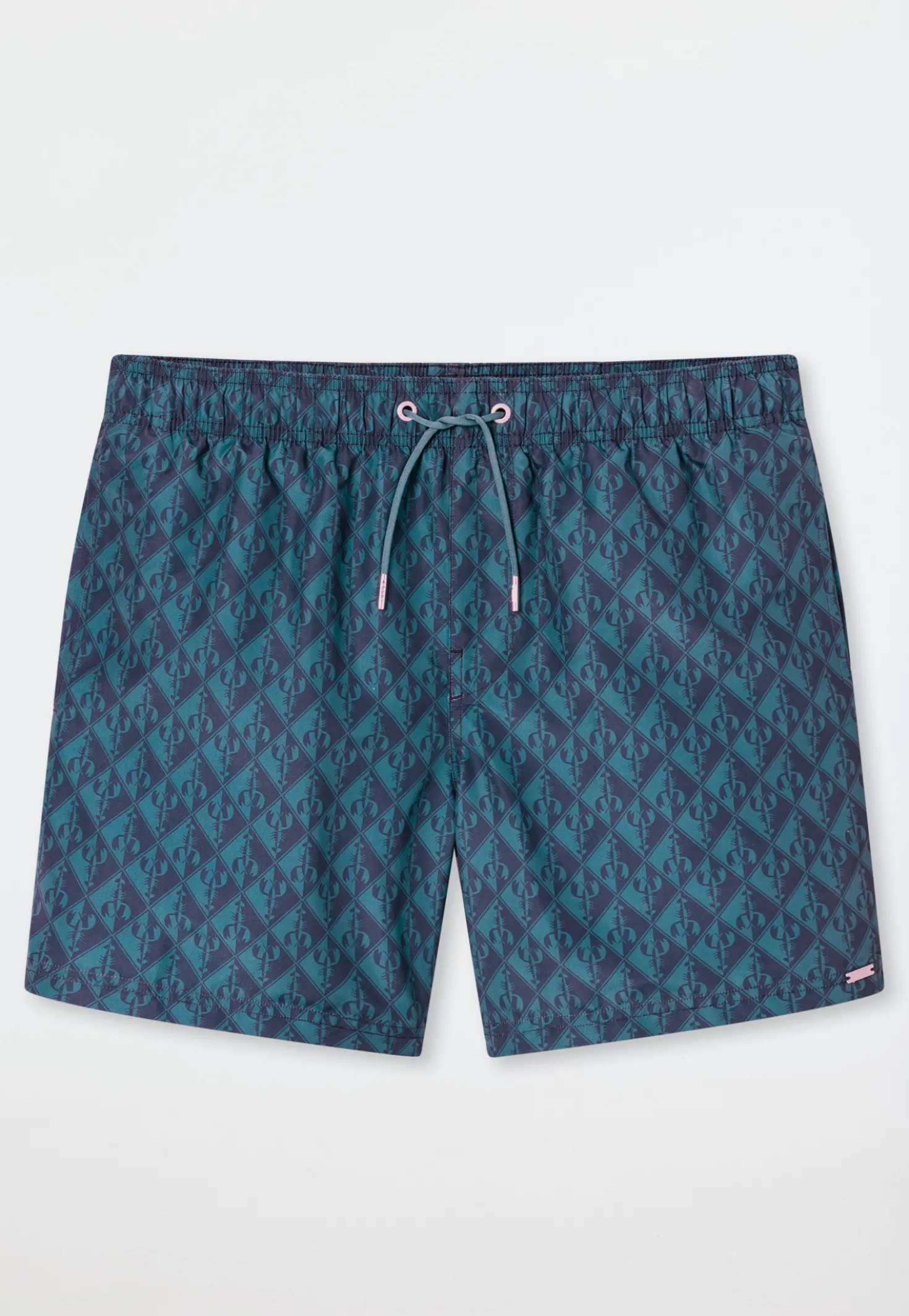 Badeshorts Webware Hummer grün gemustert - Aqua