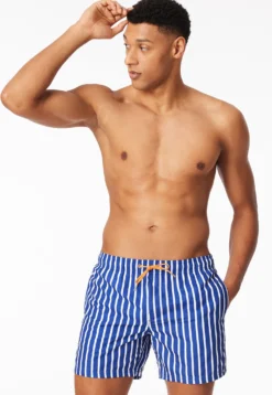 Badeshorts Webware Streifen royal - Aqua
