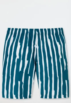 Badeshorts Webware Streifen petrol - Aqua