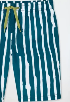 Badeshorts Webware Streifen petrol - Aqua