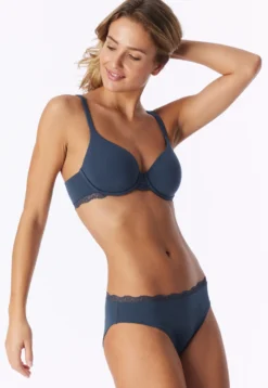 BH mit Schale Spitze deep blue - Unique Cotton
