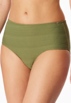 Bikinihose Panty Streifen oliv - Aqua