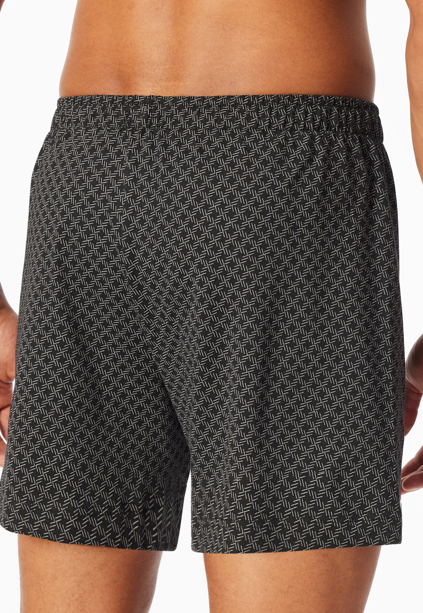 Boxershorts 2er-Pack Jersey uni / schwarz gemustert - Boxershorts Multipacks