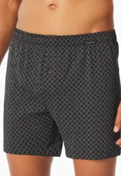 Boxershorts 2er-Pack Jersey uni / schwarz gemustert - Boxershorts Multipacks