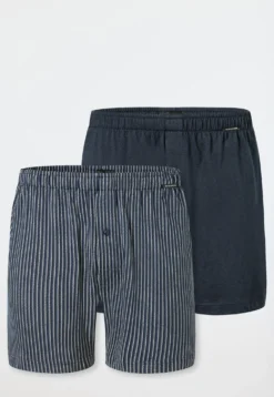 Boxershorts 2er-Pack Jersey uni gemustert - Boxershorts Multipacks