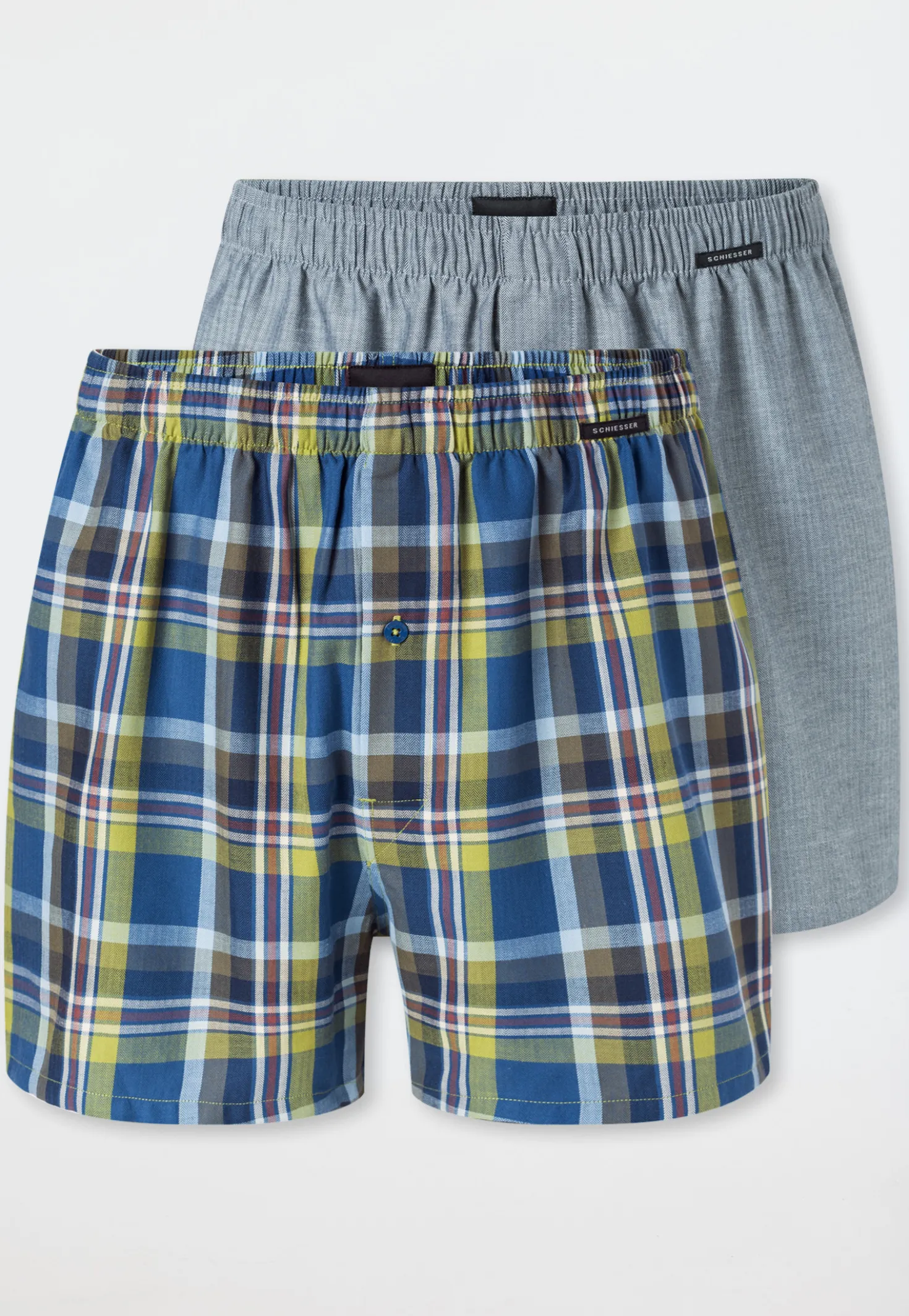 Boxershorts 2er-Pack Webware gemustert - Boxershorts Multipack