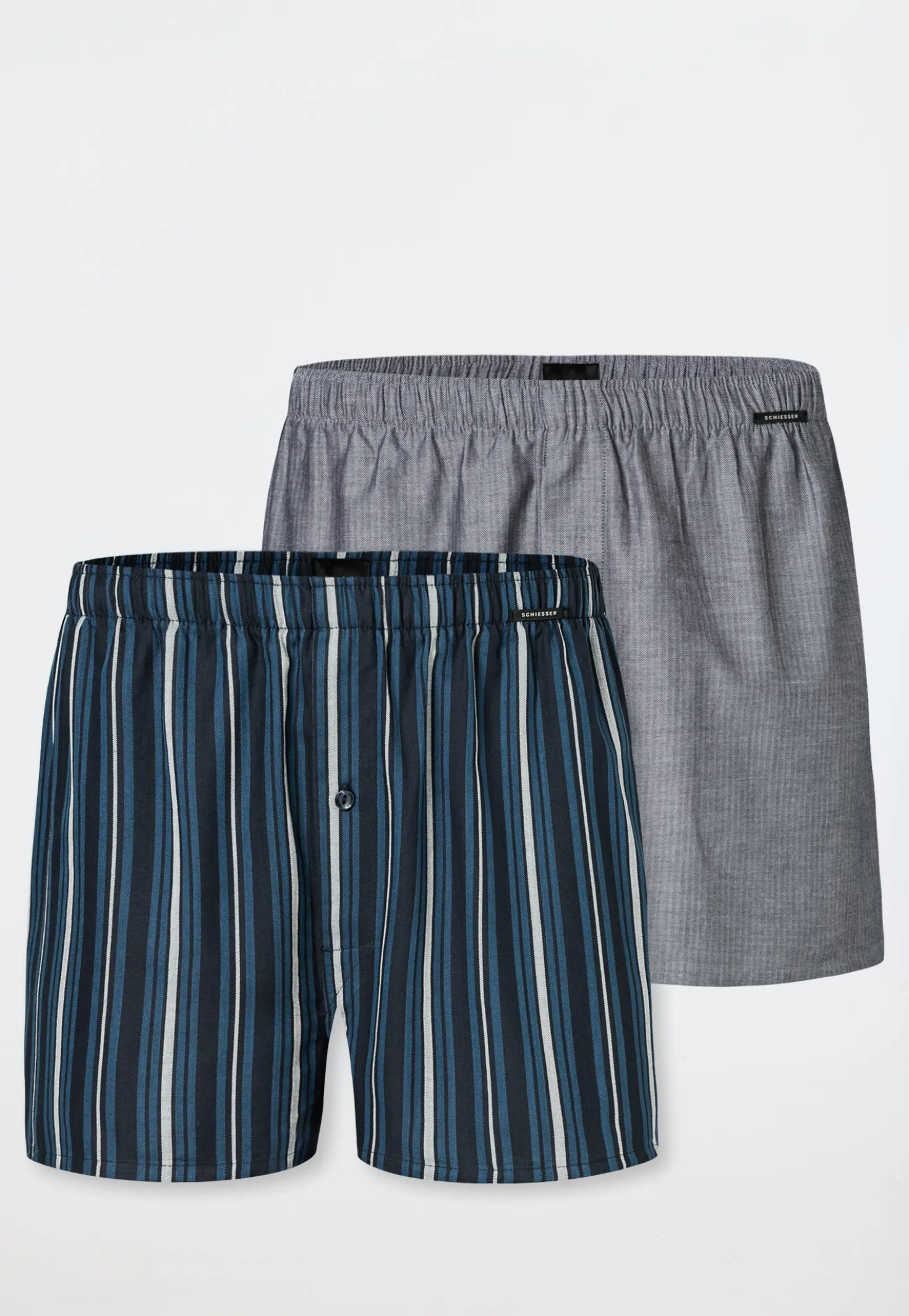 Boxershorts 2er-Pack Webware Streifen mehrfarbig - Boxershorts Multipack