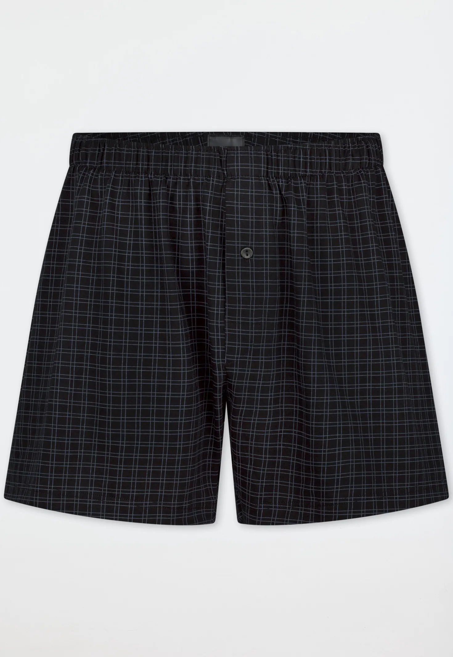 Boxershorts Jersey schwarz kariert - Cotton Casuals
