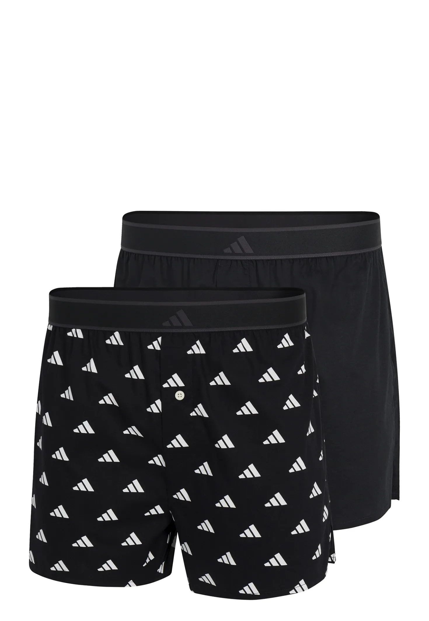 Boxershorts mit Knopfleiste 2er-Pack Schwarz/Weiss - ADIDAS