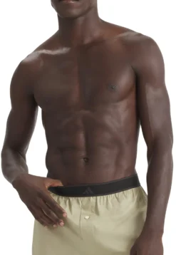 Boxershorts mit Knopfleiste 2er-Pack Oliv/Khaki - ADIDAS