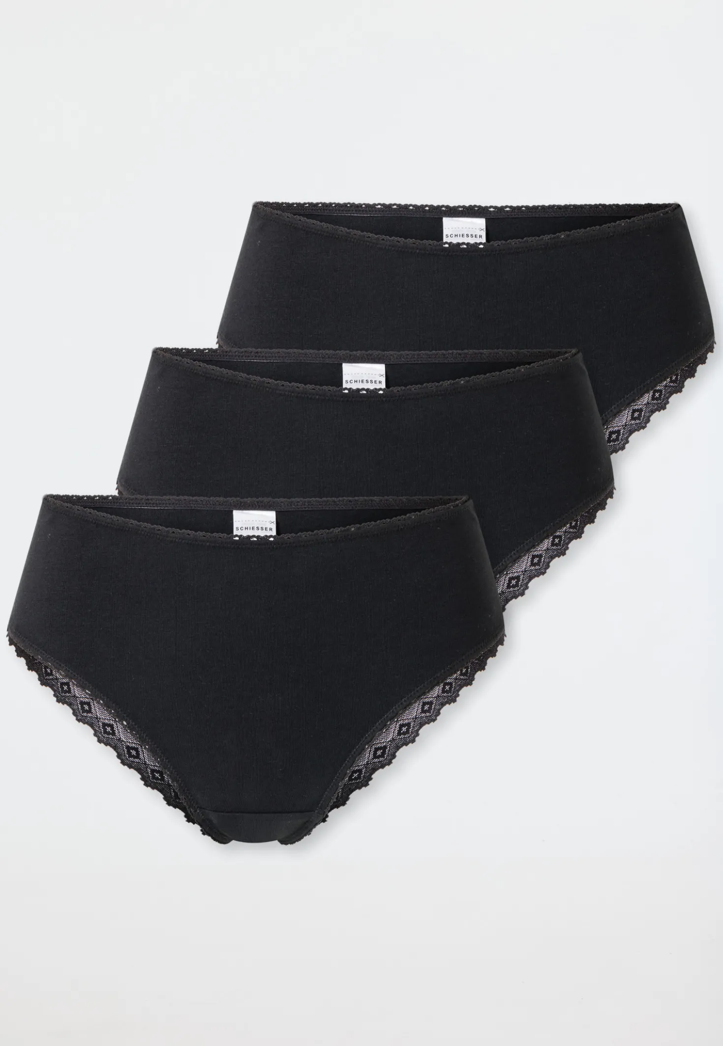 Brazilian 3er-Pack Spitze schwarz - Modern Multipacks