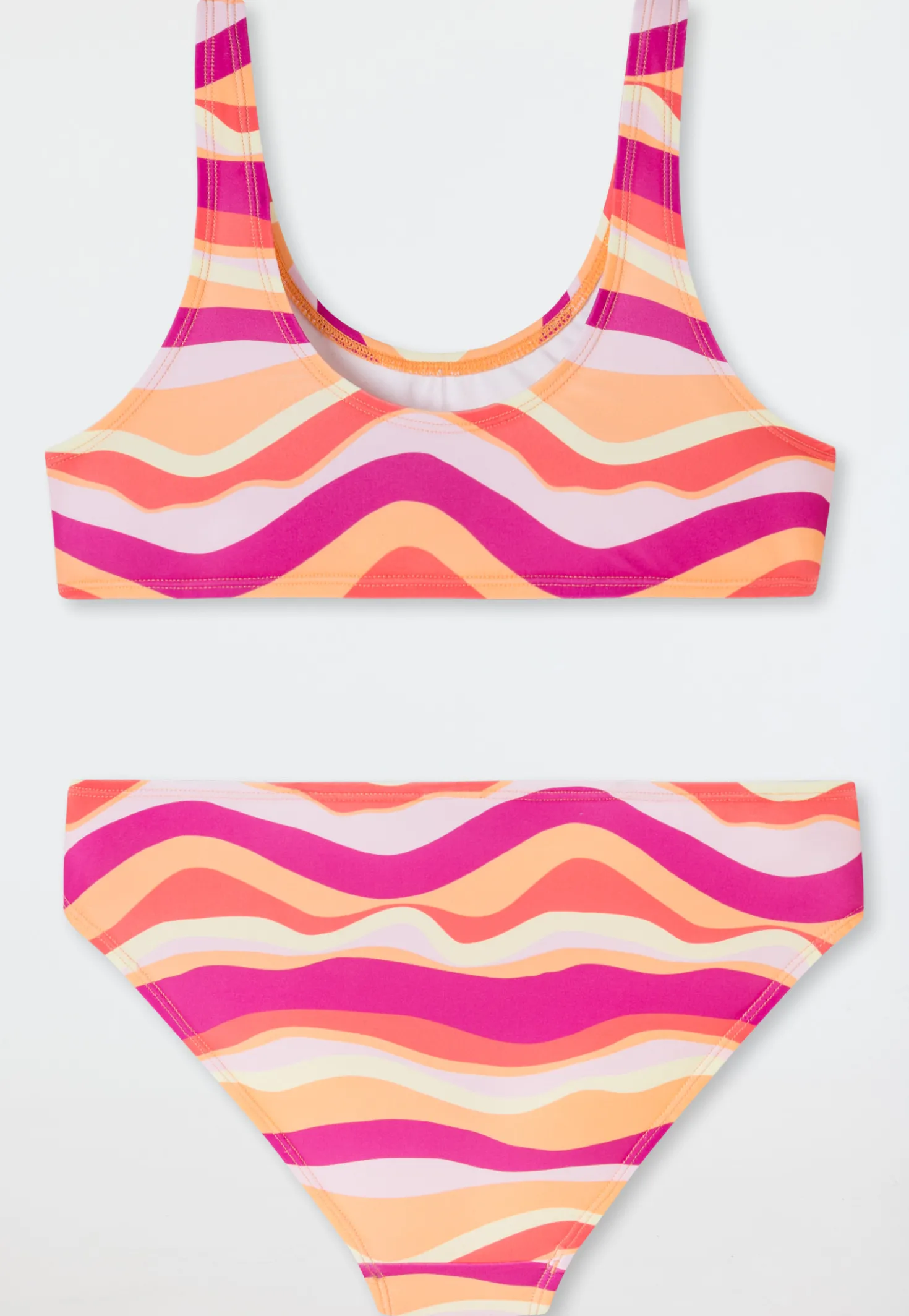 Bustier Bikini Set Wellen UV-Schutz 40+ vivid red - Aqua