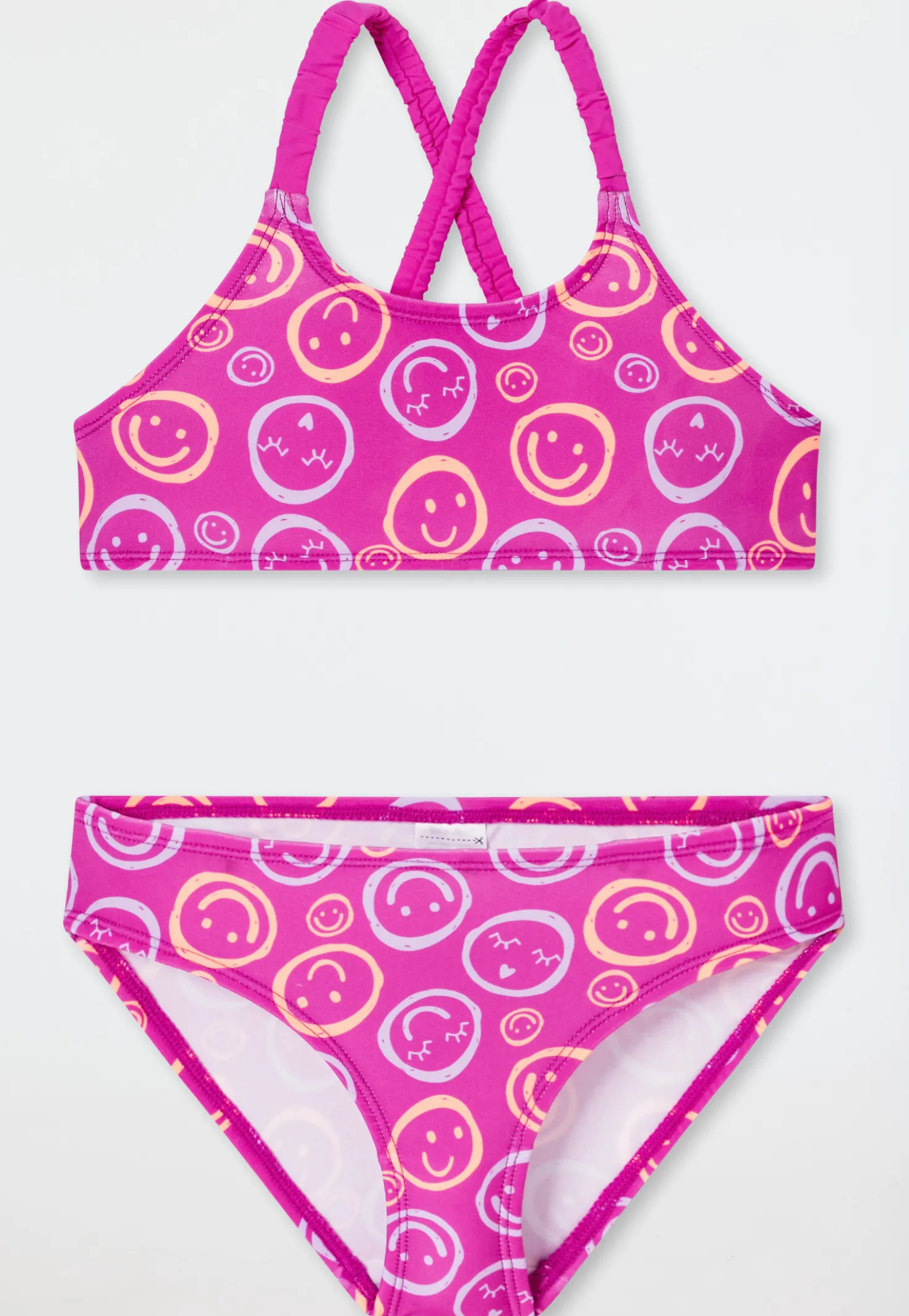 Bustier-Bikini Wirkware UV-Schutz 40+ Smileys fuchsia - Aqua