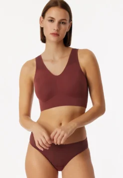 Bustier seamless herausnehmbare Pads Spitze burgund - Invisible Soft Lace