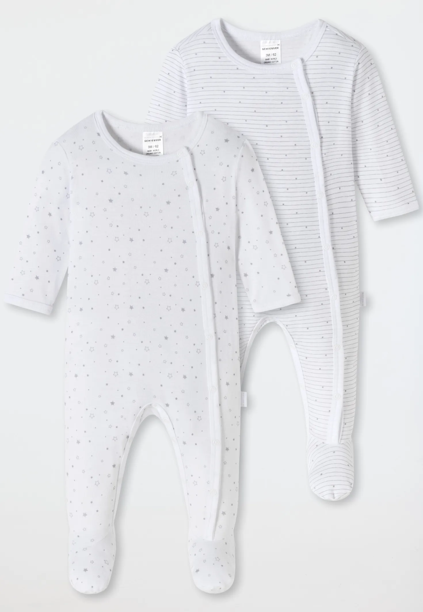 2er-Pack unisex Babybodys mit Fuß aus Organic Cotton