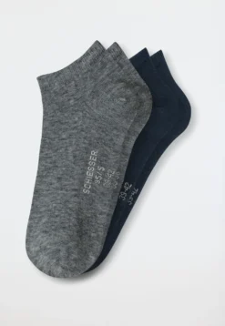 Herrensneaker-Socken 2er-Pack nachtblau/grau meliert - 95/5