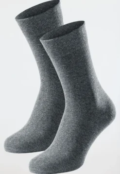 Herrensocken 2er-Pack anthrazit-meliert - 95/5