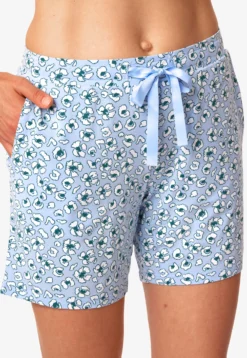 Hose kurz hellblau gemustert - Mix+Relax