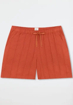 Hose kurz Webware Seersucker terracotta - Mix+Relax
