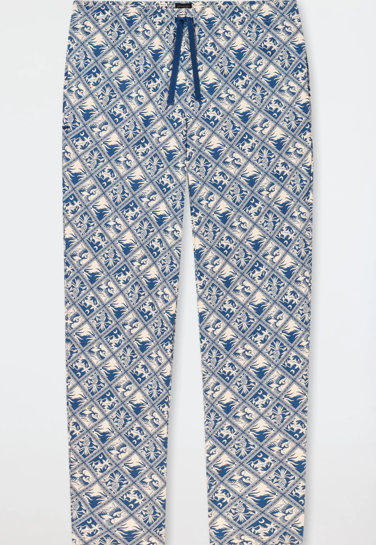 Hose lang beige bedruckt - Mix+Relax
