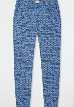 Hose lang Bündchen aqua gemustert - Mix+Relax
