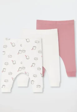 Hose lang 3er-Pack Feinripp mehrfarbig - Baby