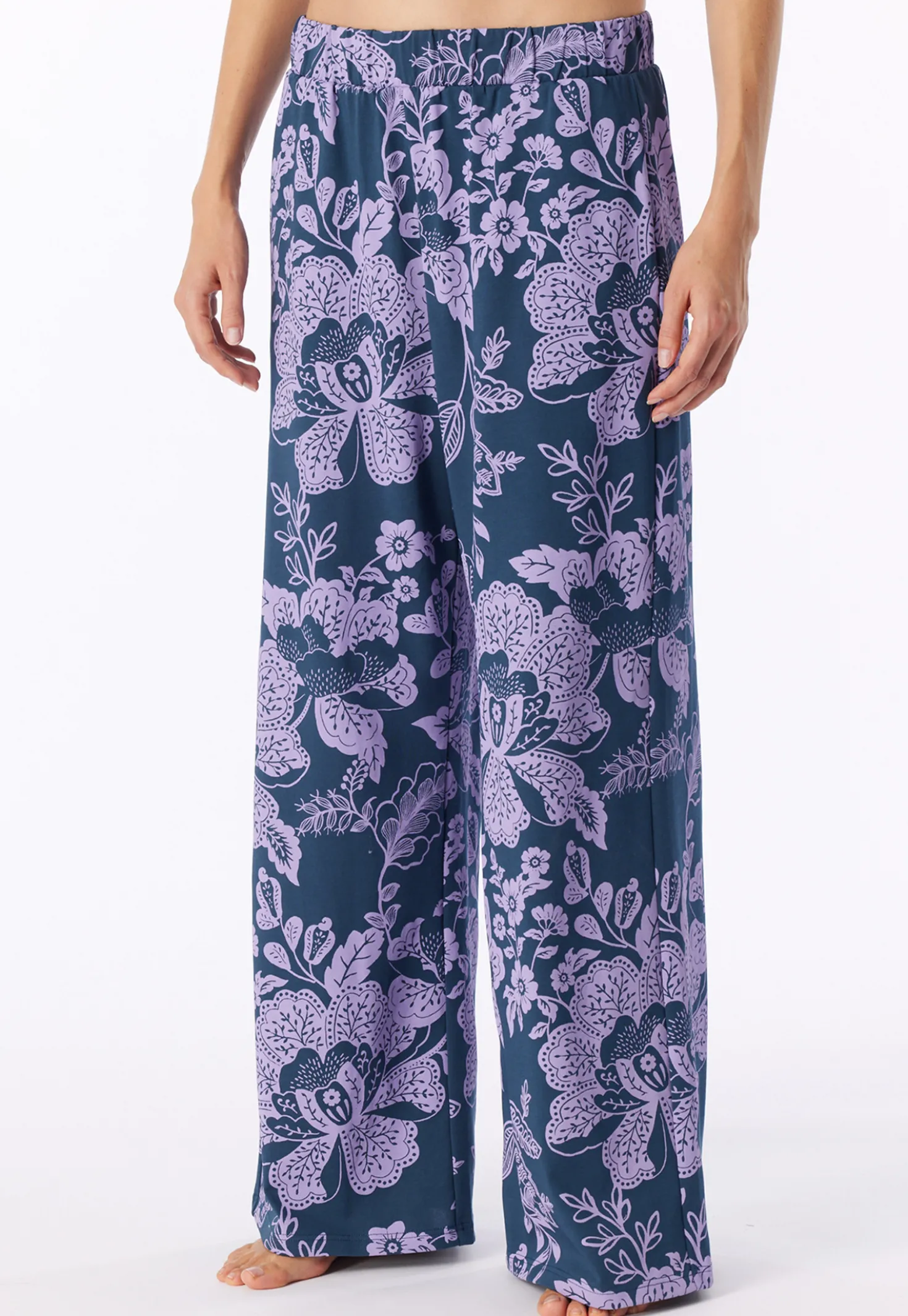 Hose lang Heavy Single Jersey Blumen multicolor - Mix+Relax