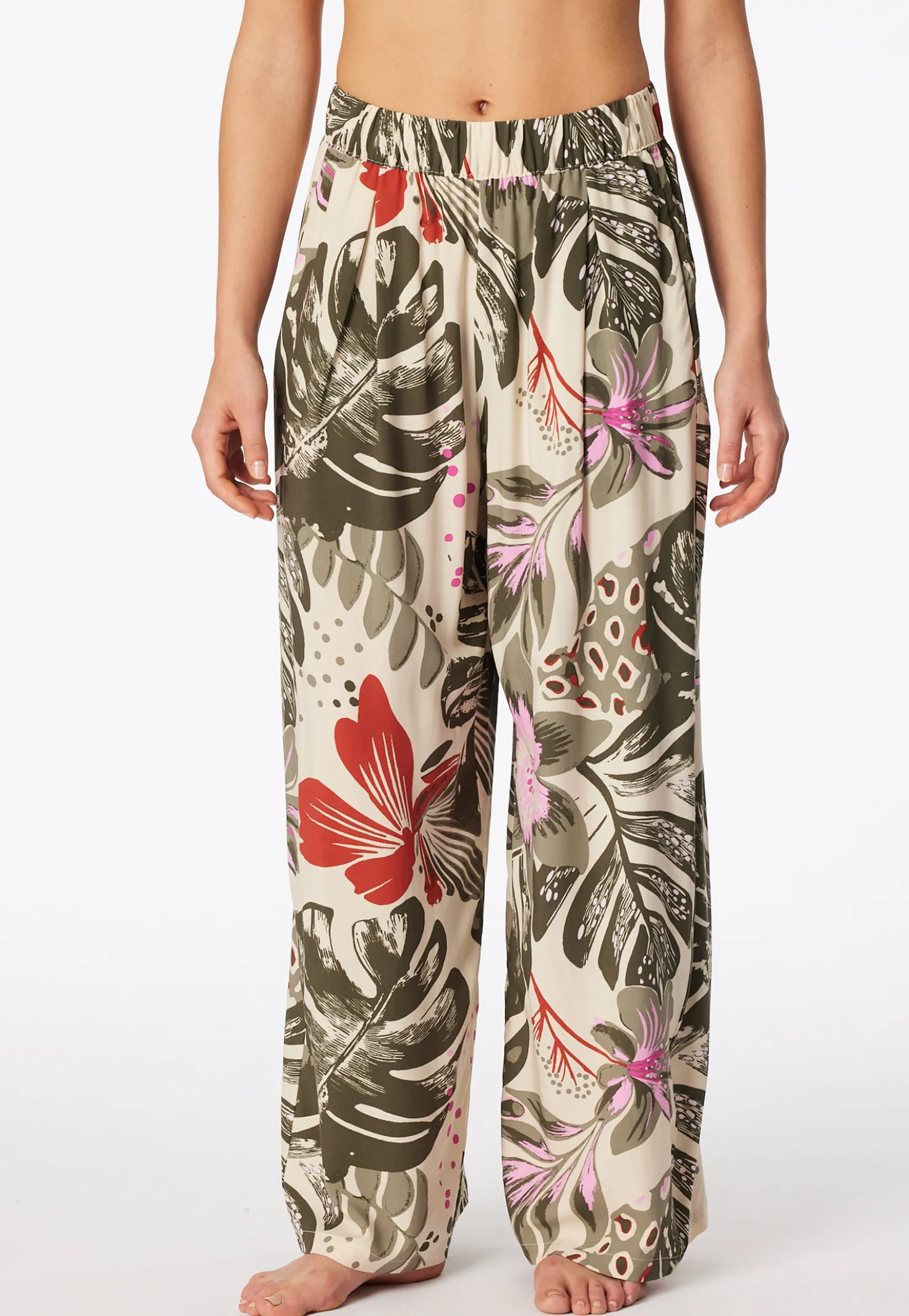 Hose lang Viskose-Webware Blumen multicolor Mix+Relax