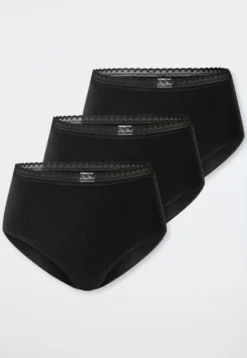 Midi-Slips 3er-Pack Spitze schwarz - Modern Multipacks