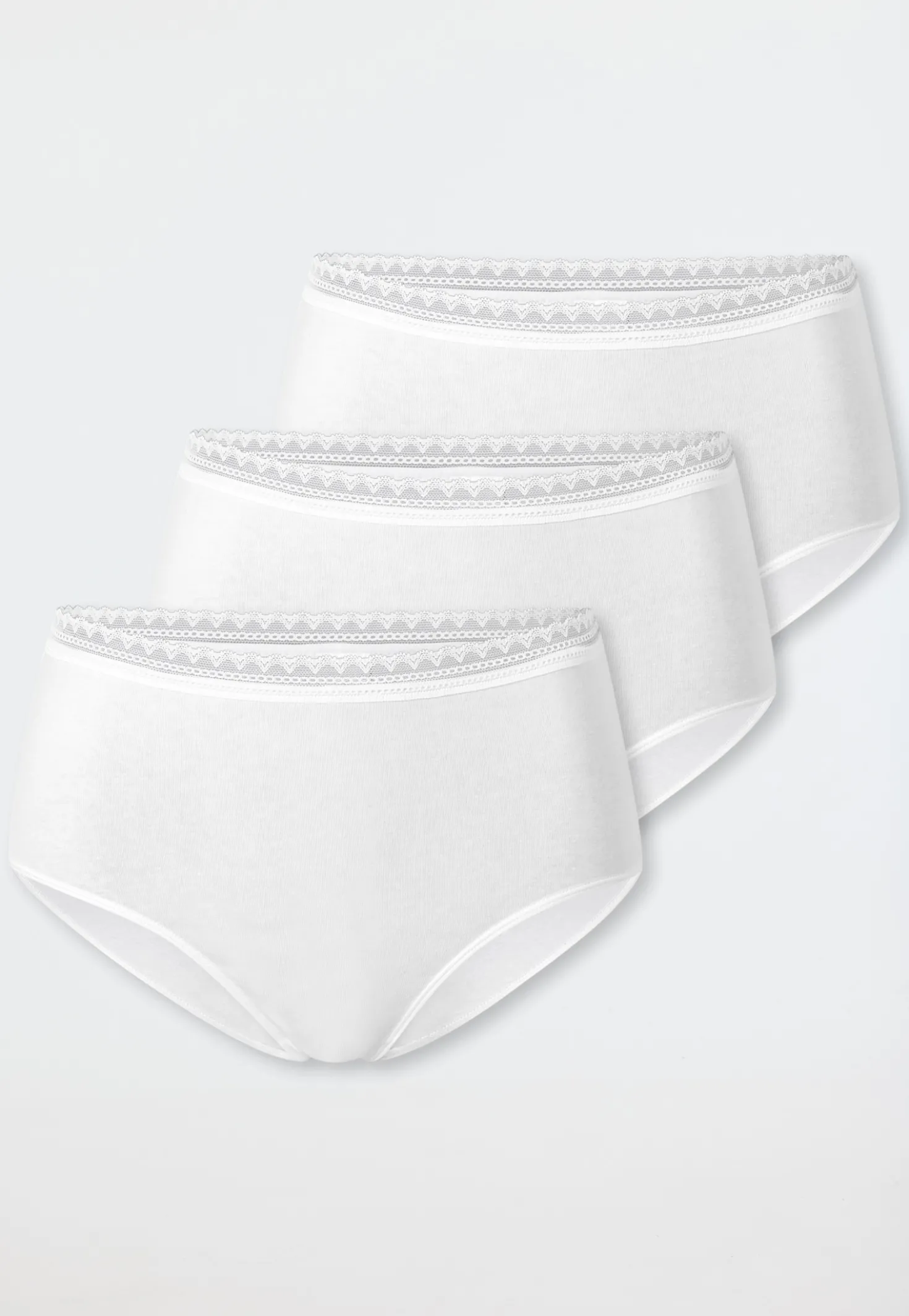 Midi-Slips 3er-Pack Spitze weiß - Modern Multipacks