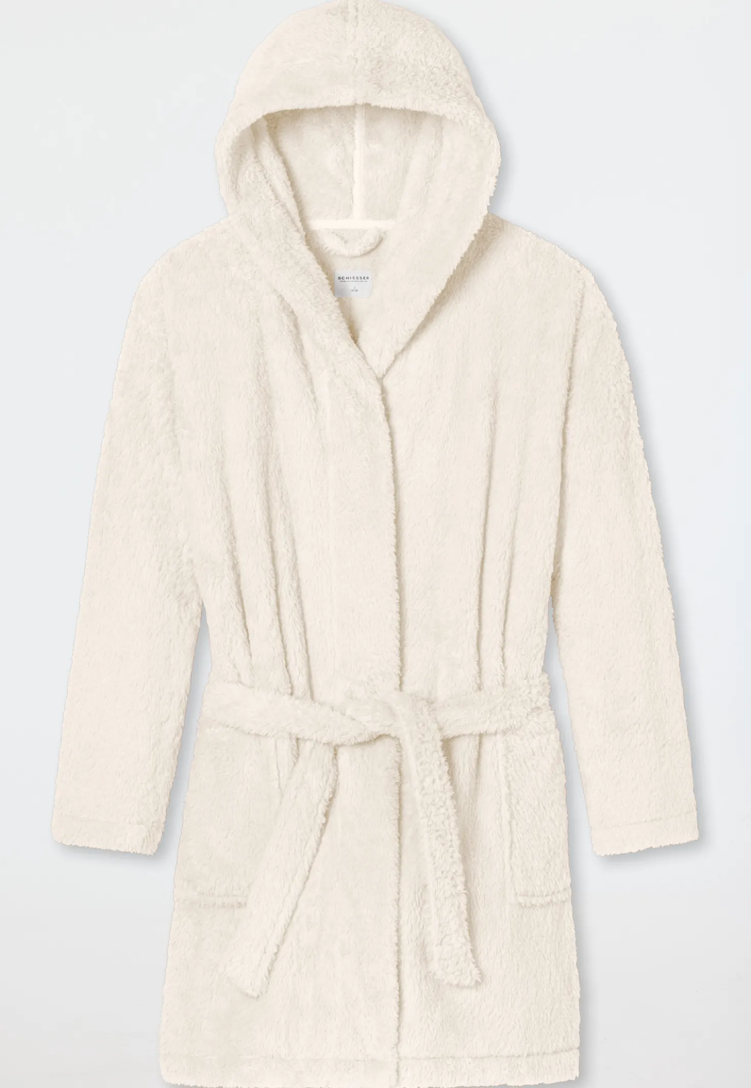 Morgenmantel Teddy-Fleece Comfort-Fit off-white - Essentials