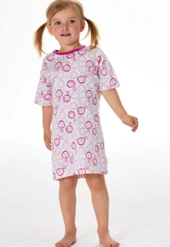 Nachthemd kurzarm Smileys off-white - Kids Nightwear