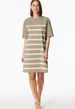 Nachthemd kurzarm Streifen jade - Casual Nightwear