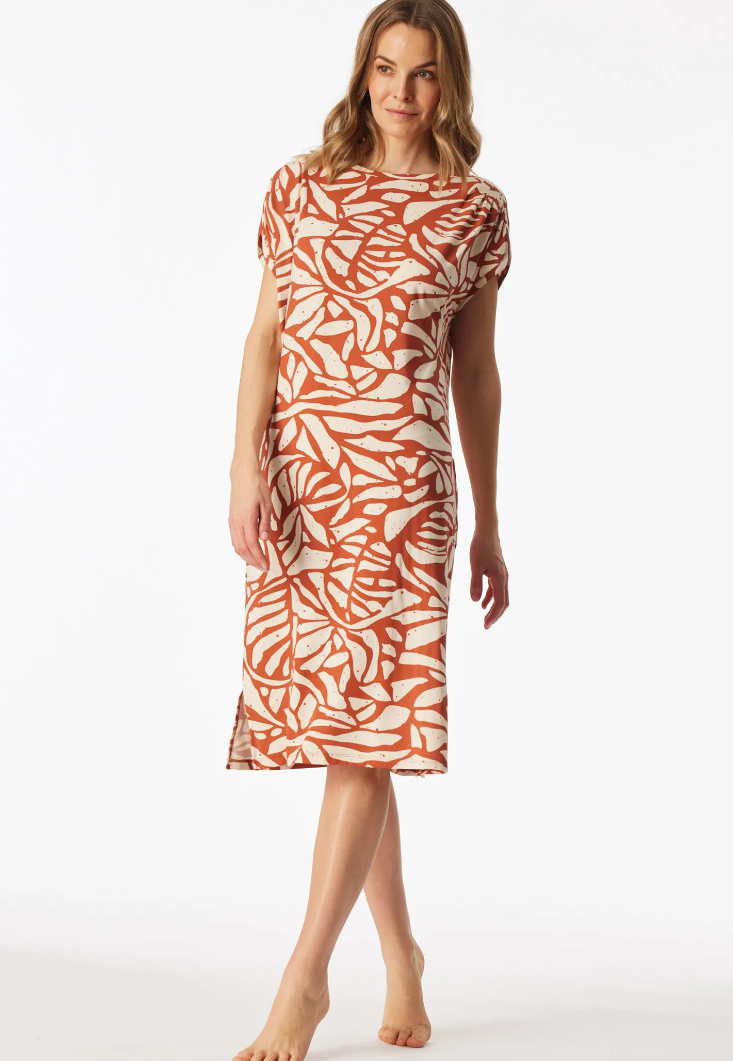 Nachthemd kurzarm terracotta - Selected Premium