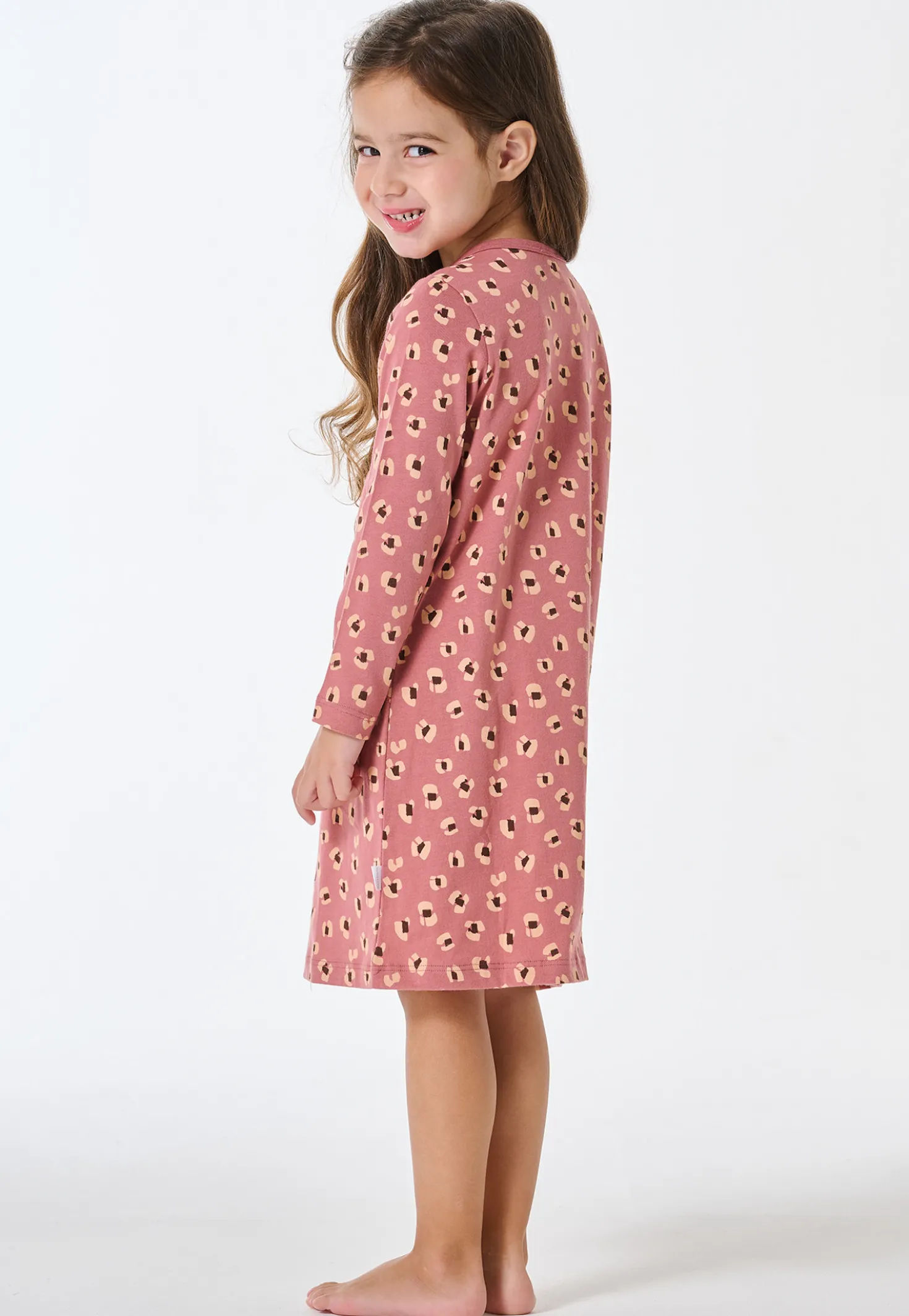 Nachthemd langarm Animal Print altrosa - Kids Nightwear