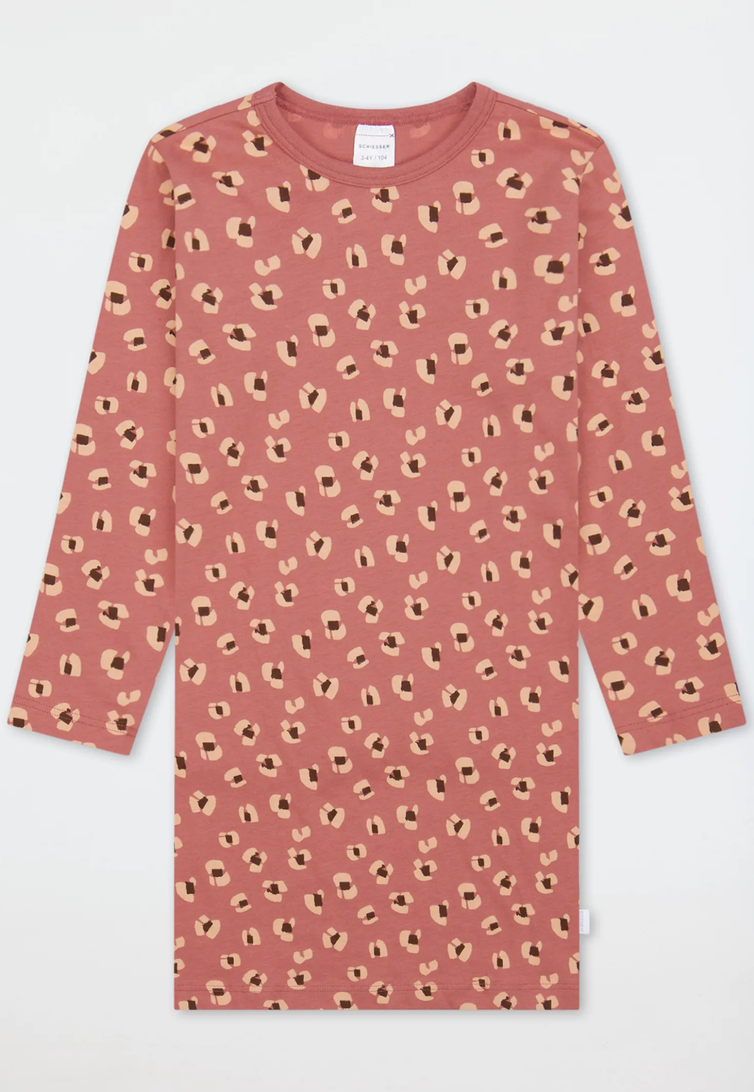 Nachthemd langarm Animal Print altrosa - Kids Nightwear