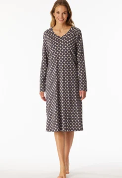 Nachthemd langarm graphit gemustert - Comfort Essentials