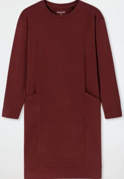 Nachthemd langarm Interlock wärmend burgund - Selected Premium Warming