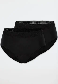 Periodenslips Retro 2er-Pack Spitze schwarz - SCHIESSER Care