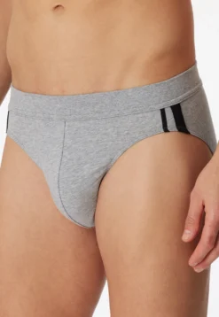 Rio-Slips 3er-Pack Organic Cotton Streifen grau-meliert - 95/5