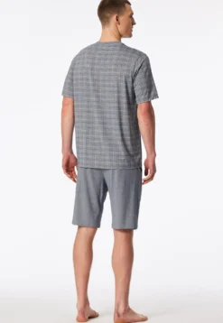 Schlafanzug kurz Jacquard admiral kariert - Selected Premium