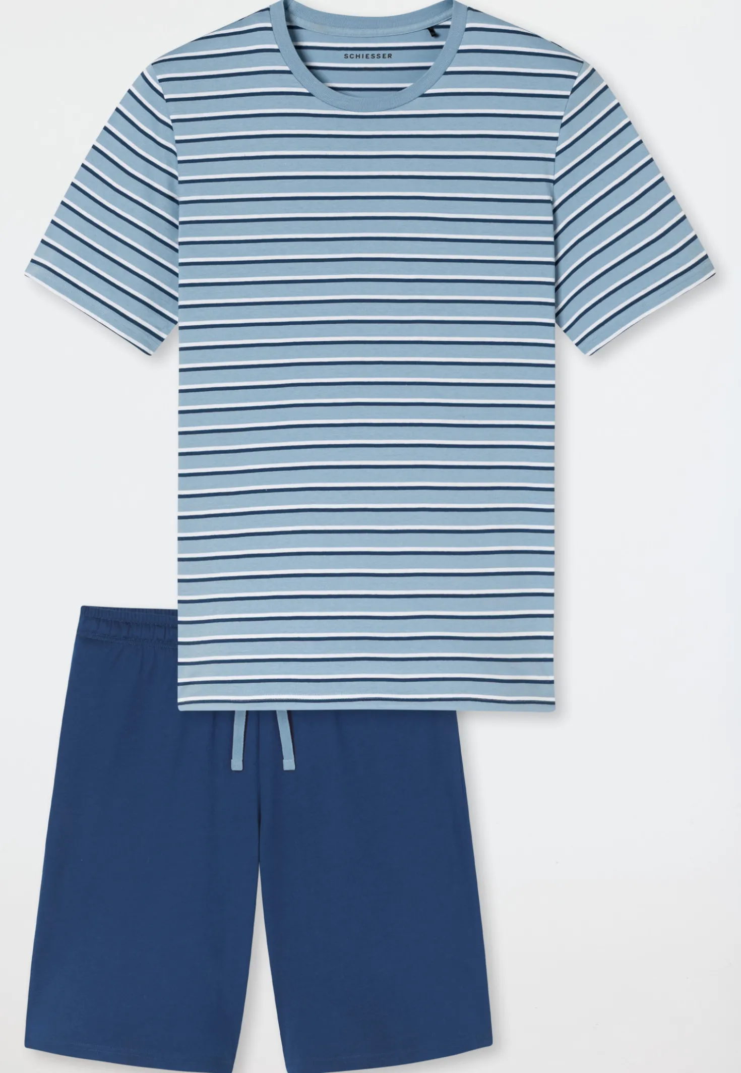 Schlafanzug kurz Ringel pacific blue - Casual Nightwear