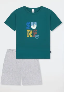 Schlafanzug kurz Surf grün - Kids Nightwear