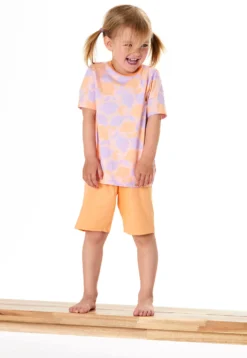 Schlafanzug kurz Zitronen pfirsichorange - Kids Nightwear